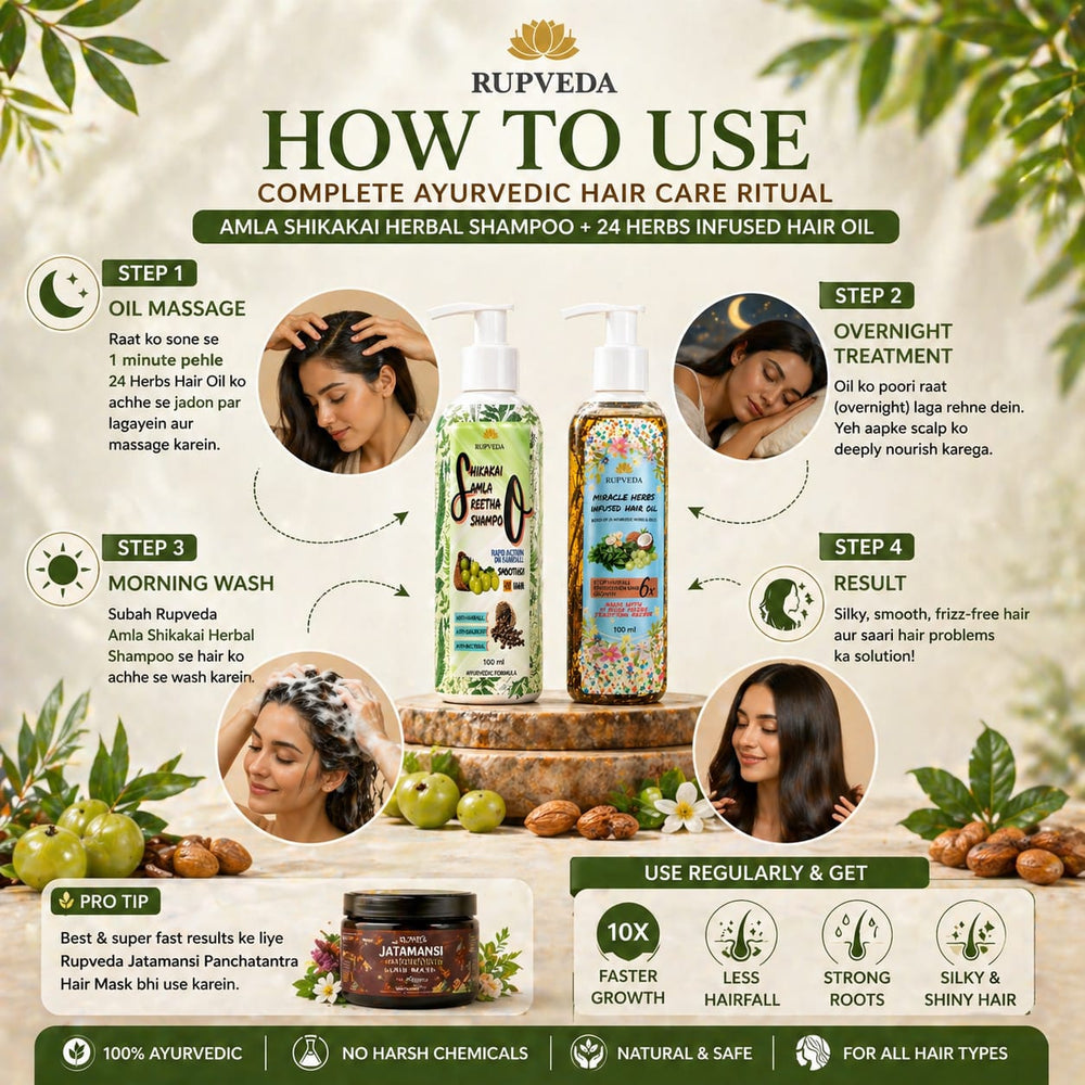 Kesh Rasayan Hair Care Combo – Ayurvedic Hair Oil & Herbal Shampoo Set